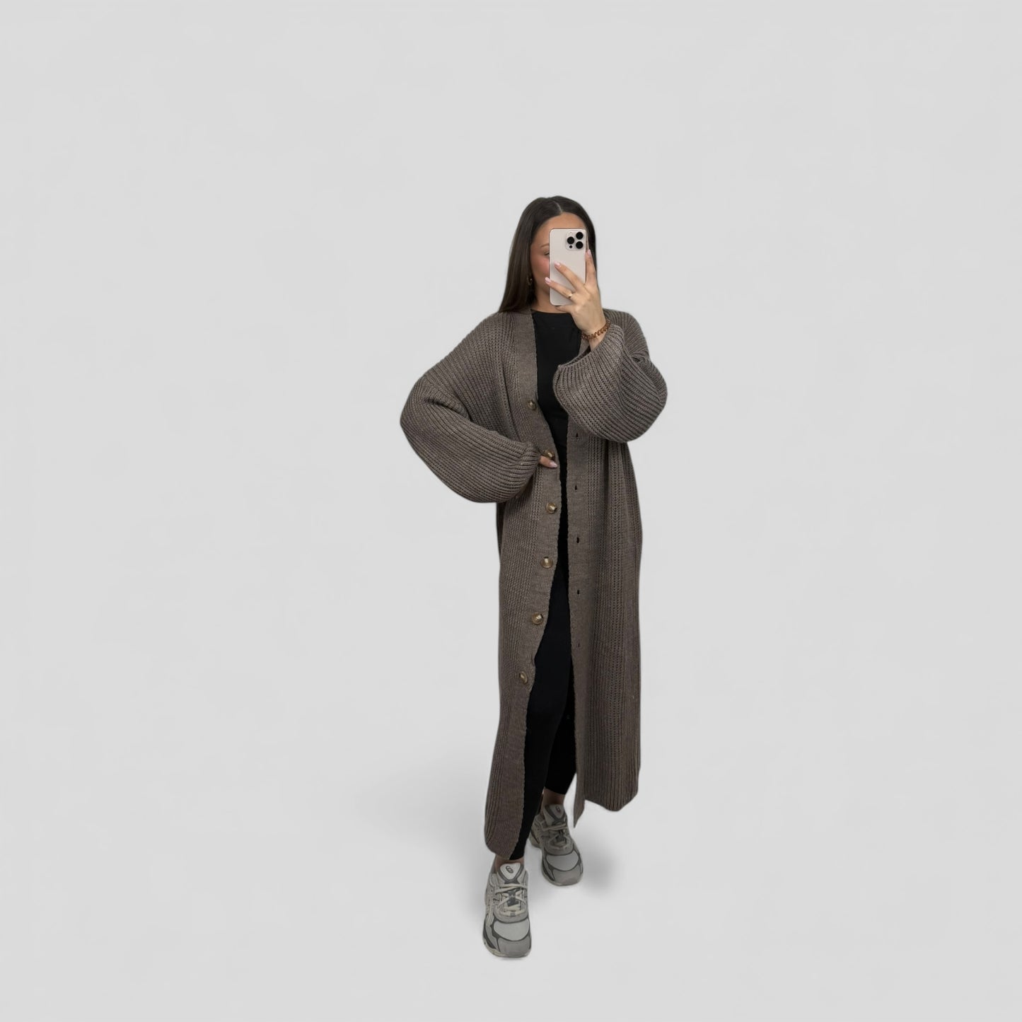 Long knit cardigan