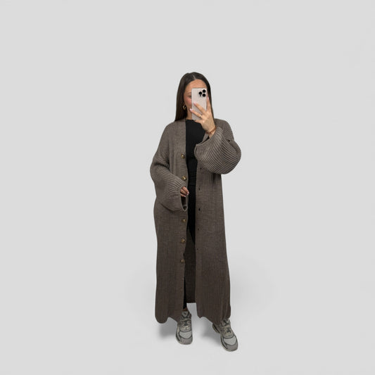 Long knit cardigan