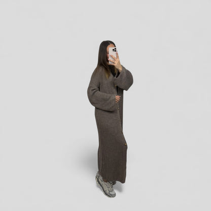 Long knit cardigan