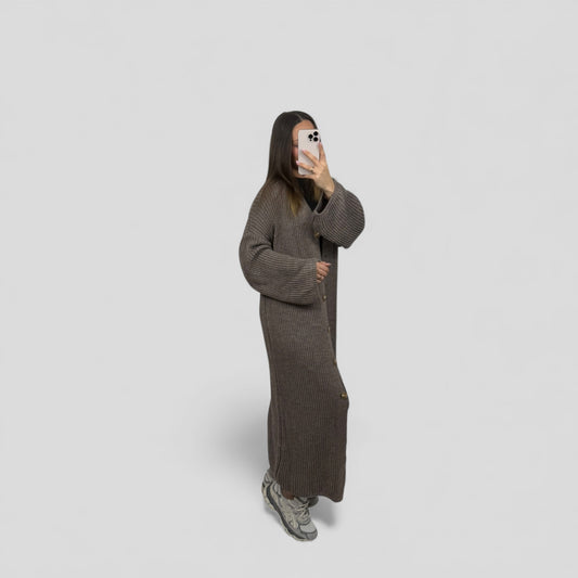 Long knit cardigan