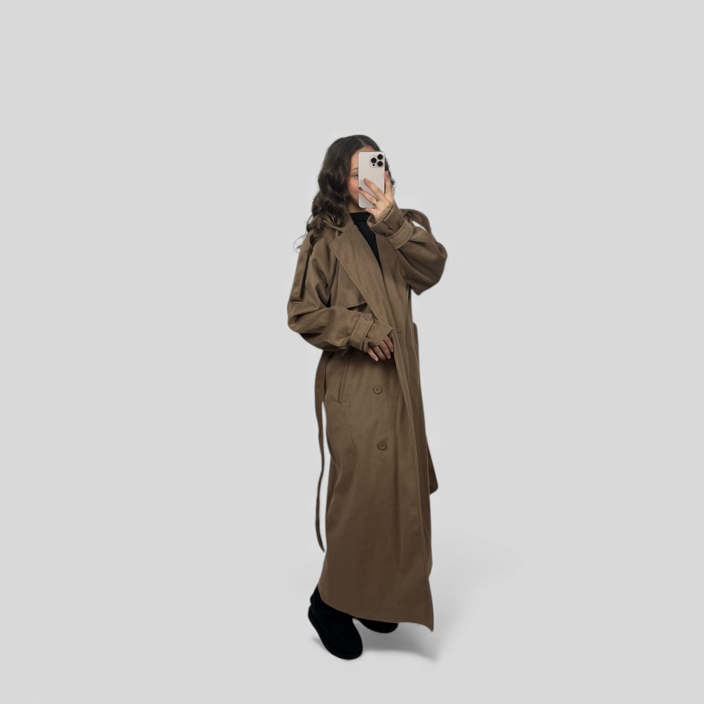 Classic belted trench coat