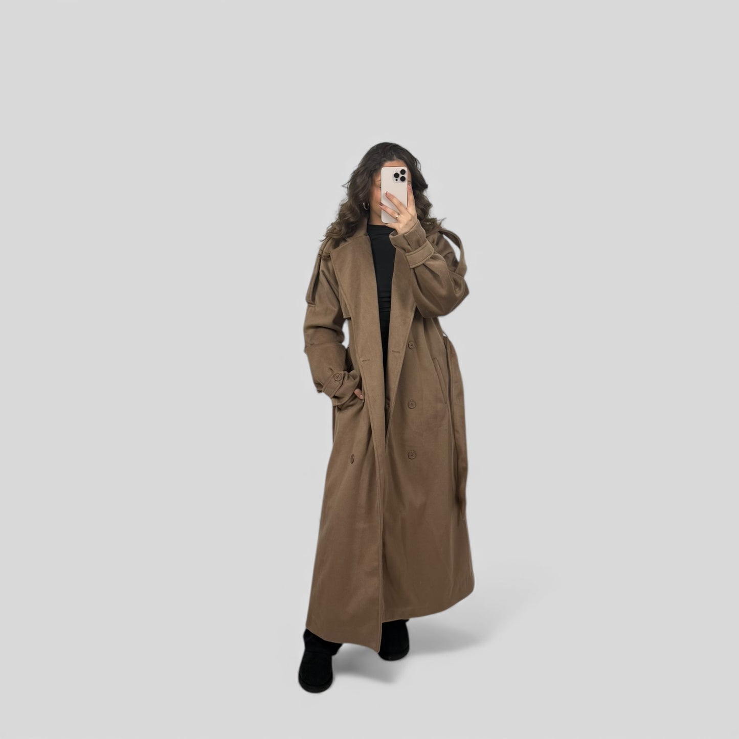 Classic belted trench coat
