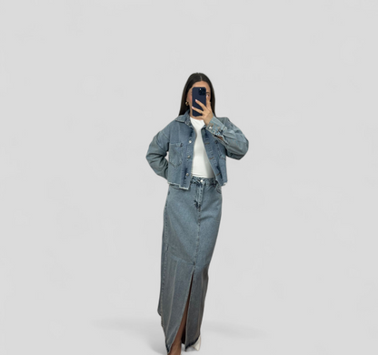 Denim set slit