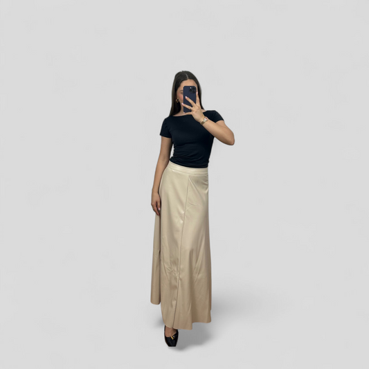 Leather long skirt
