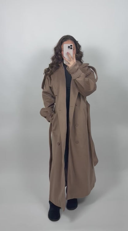 Classic belted trench coat