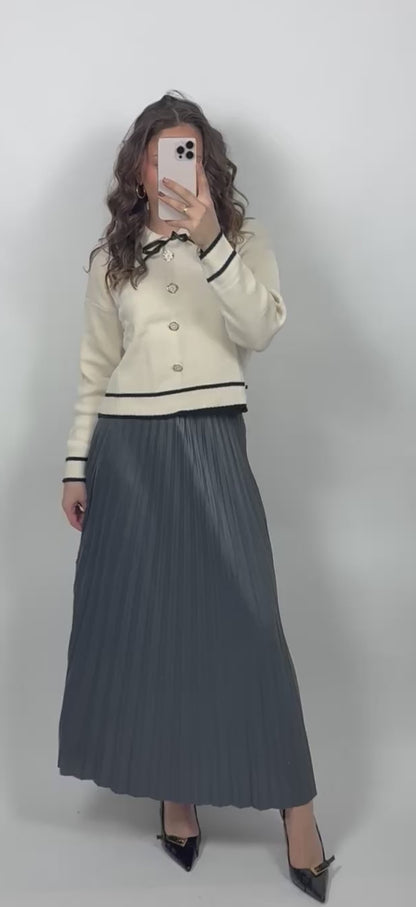 Pleated maxi skirt