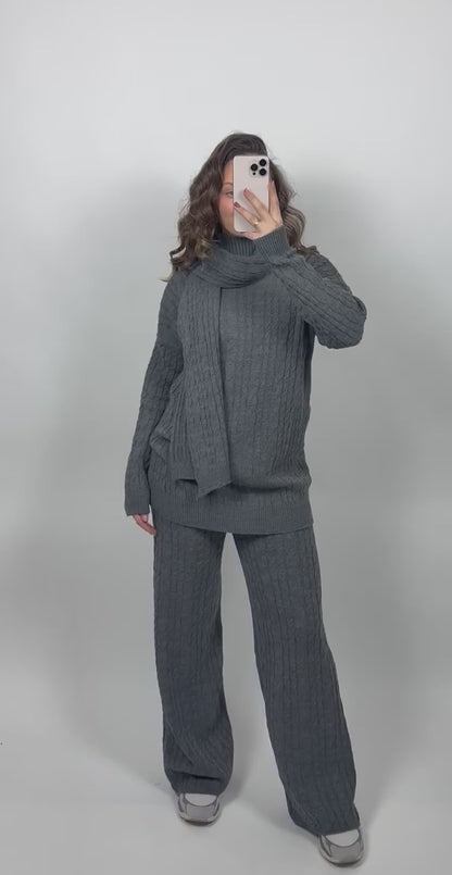 Knit 3-piece lounge set